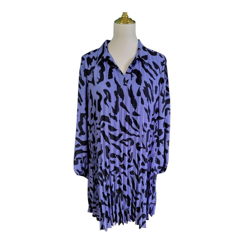 💕New Nine West Women's Georgette Collar Pleated Dress Variety Color L